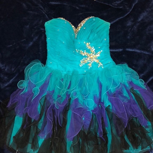 Turquoise Homecoming or prom dress - Picture 1 of 7